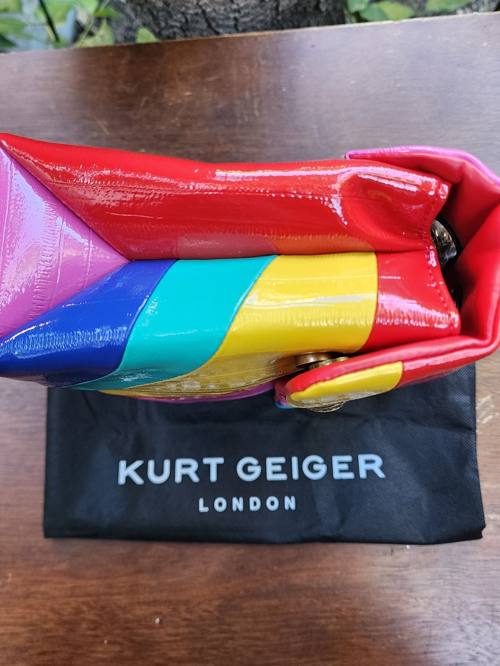 Kurt Geiger London Rainbow Wave Leather Kensington Bag NWT - Picture 6 of 15